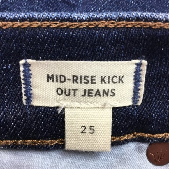 Madewell Womens 25 Mid-Rise Kick Out Flare Jeans Blue Denim NWOT - Picture 11 of 13